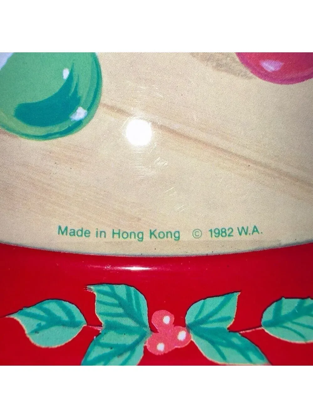 RARE Vintage W. A. 1982 Metal Christmas Serving Tray Cookie Platter 13” Round